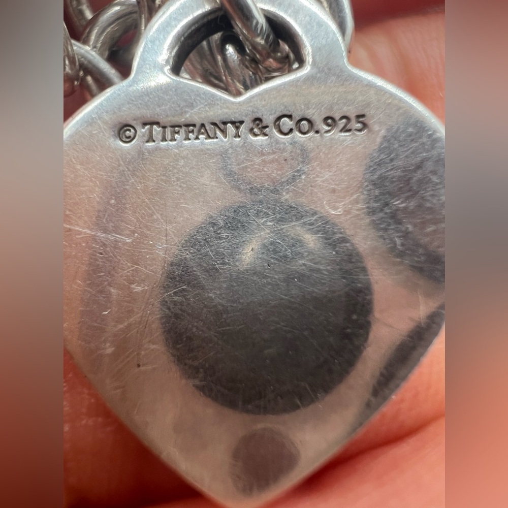 🔴Authentic TIFFANY & CO Sterling Silver RTT Heart Tag Charm Link Bracelet🔴 - Picture 5 of 10